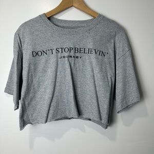 NWT Journey Graphic Crop Top “DON’T STOP BELIEVIN’” Size M/L